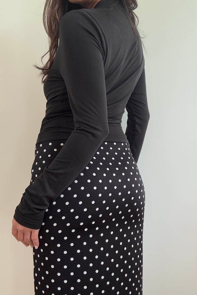 mock neck button up top