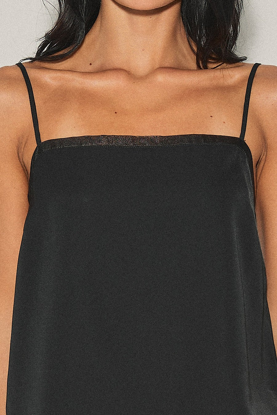 organza trim satin tank