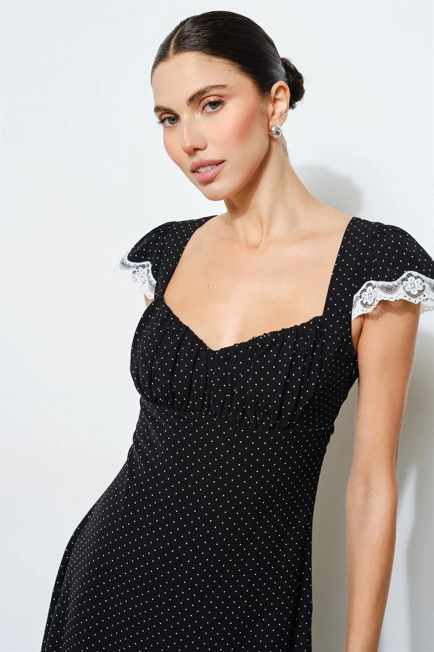 marceline polka midi dress