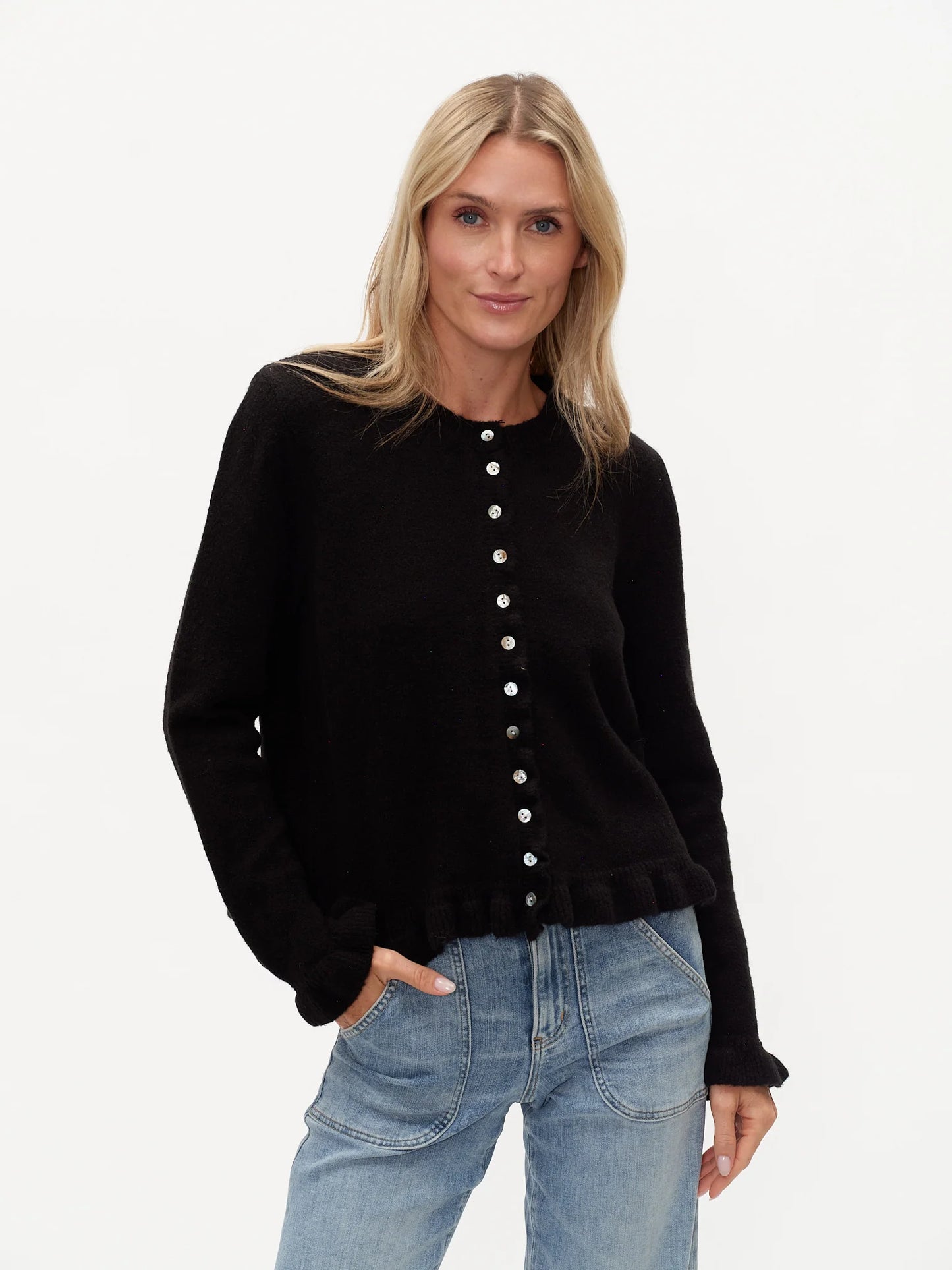 chelsea ruffle cardigan