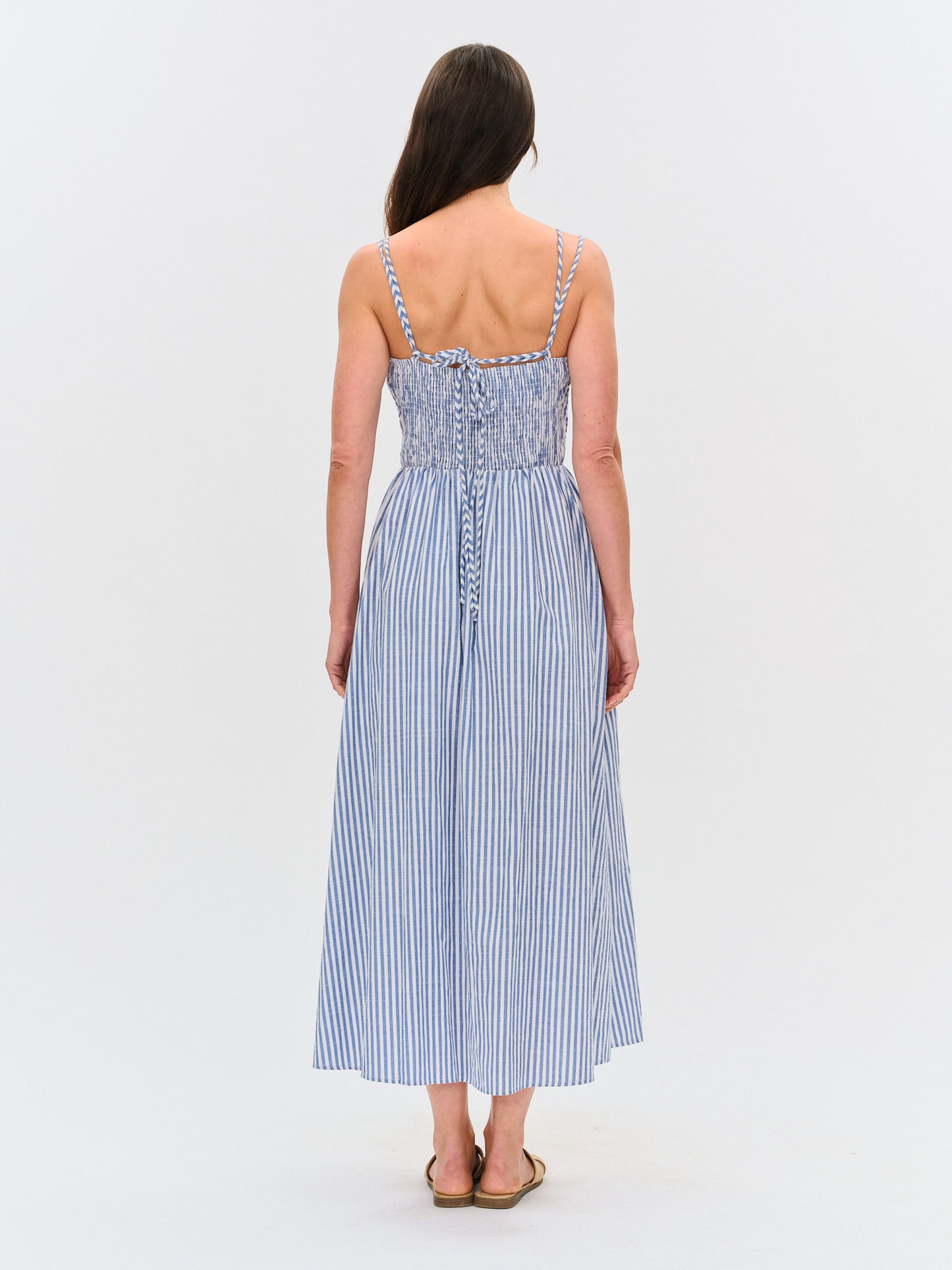 poplin stripe maxi dress