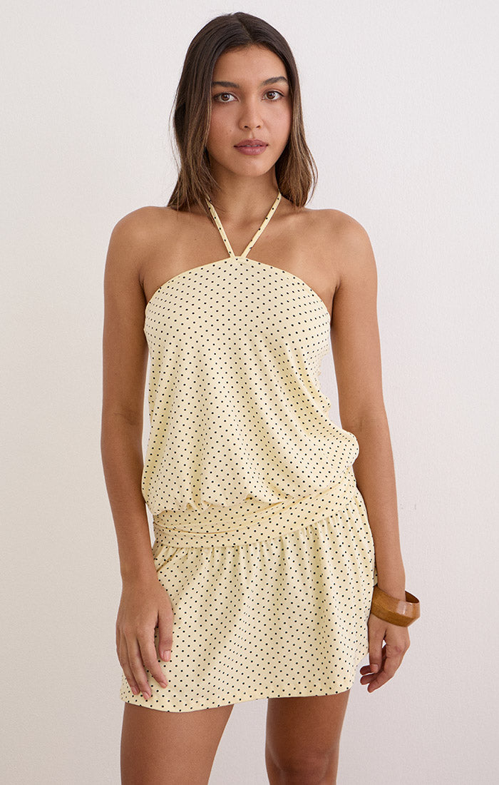 ramira polka mini dress