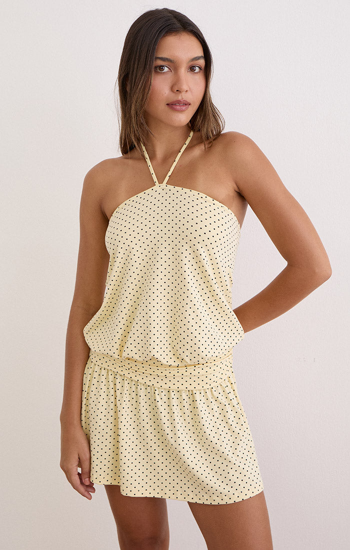 ramira polka mini dress