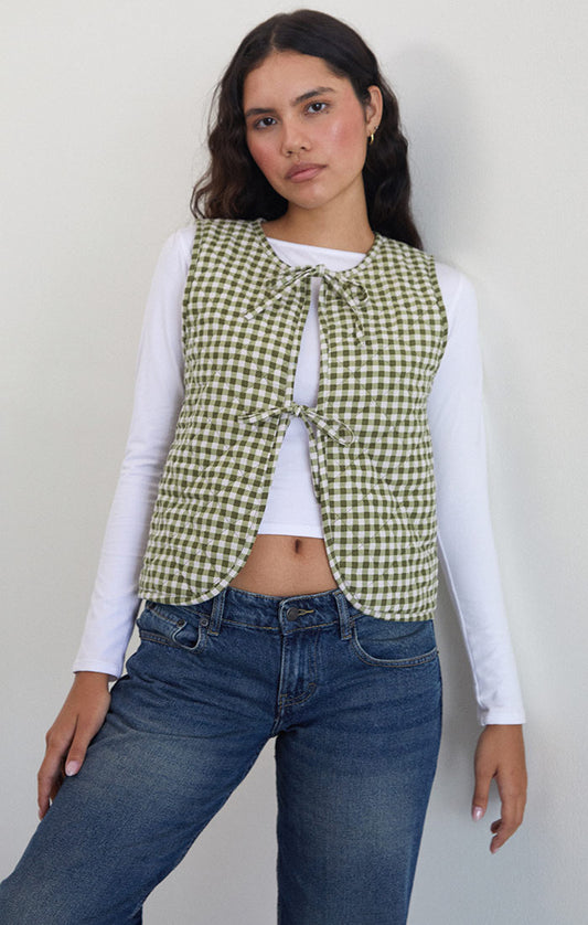 gingham kitza vest