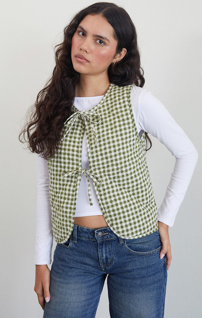 gingham kitza vest