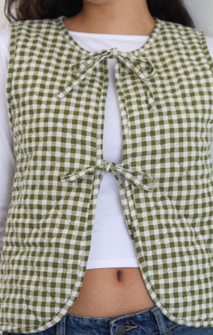 gingham kitza vest